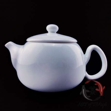 Jasnoniebieski porcelanowy czajniczek (Jingdezhen)